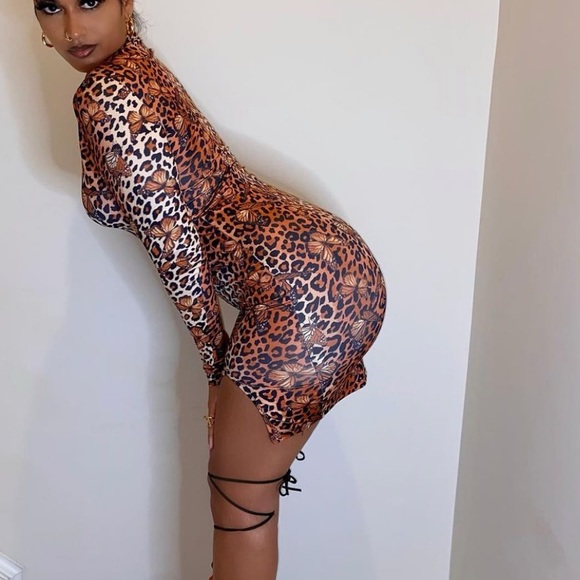 Butterfly/cheetah print dress - Picture 3 of 4